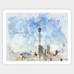 Toronto Canada waterfront skyline watercolor Sticker